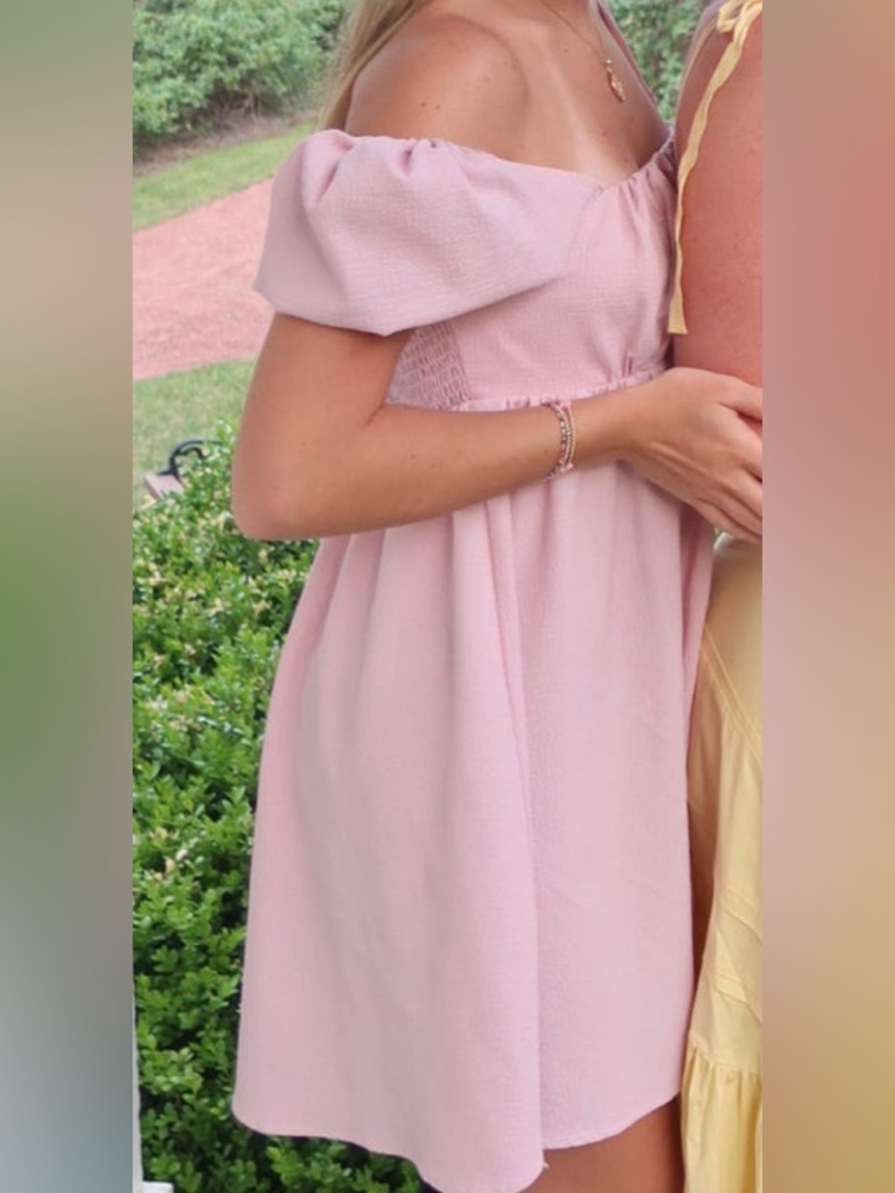 Pink Puff Sleeve Dress